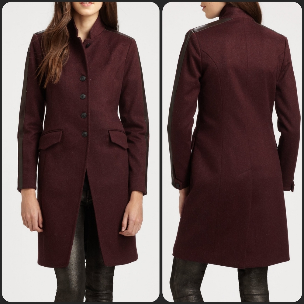 Rag & Bone Maharaja Wool and Leather Coat S